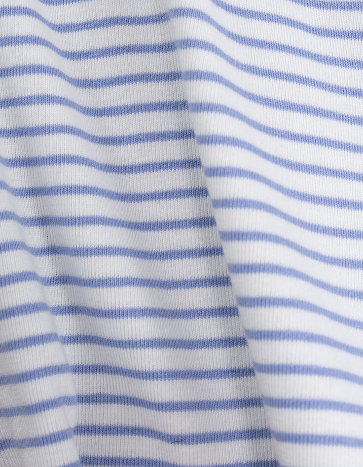 Wit T-shirt fijne blauwe strepen meisjes-7