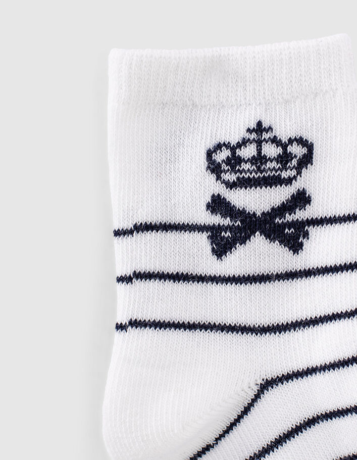 Sokken navy, wit gestreept en middenoranje babyjongens  - IKKS