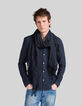 Indigoblauer Herrenschal mit Barock-Jacquard-7