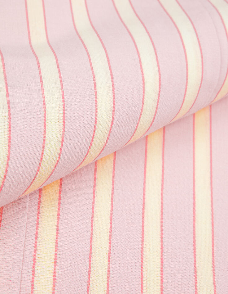 Women's pink striped midi shirt dress-8