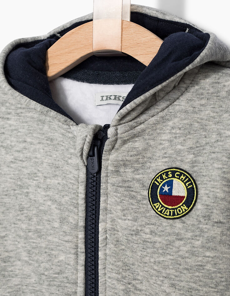 Cardigan gris biface doublé  bébé garçon-4