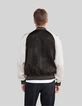 Cazadora teddy negro bicolor y bordados hombre-3