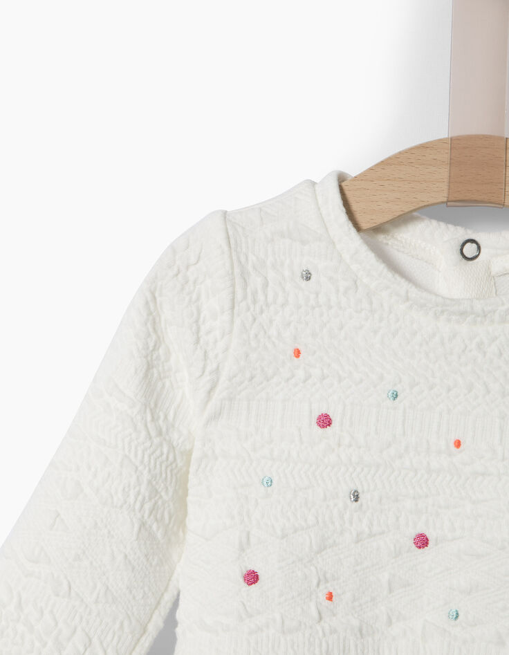 Sudadera blanca bebé niña-3 Sudadera blanca bebé niña-3