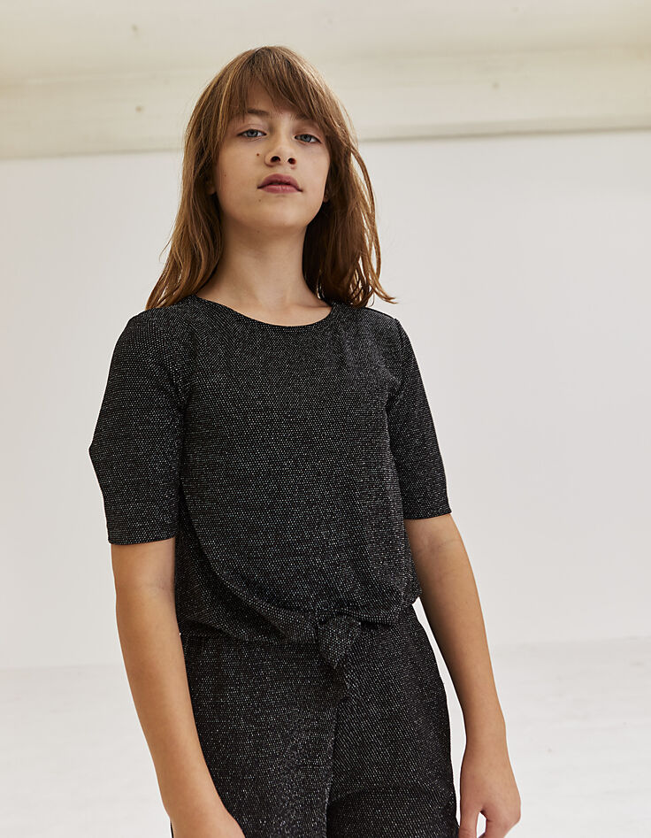 Girls' black playsuit-1