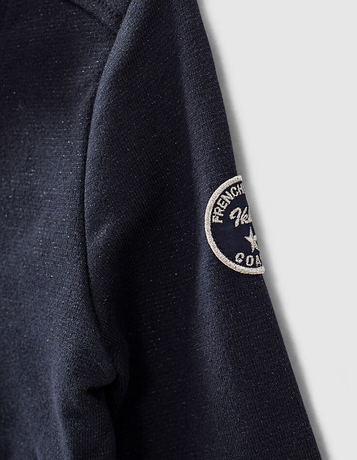Cardigan navy lurex esprit motard fille-4