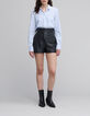 Chemise bleue ray&eacute;e blanche Femme-1