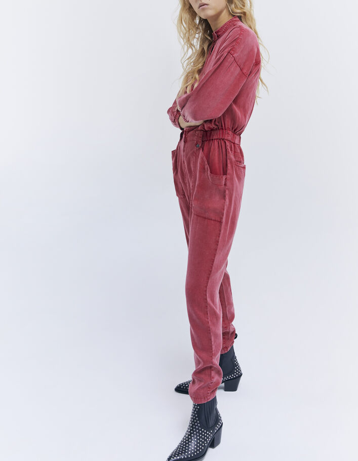 Women’s faded red Lenzing™ Lycocell™ jumpsuit - IKKS