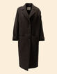 Manteau long marron motif chevrons I.Code-7