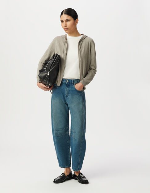 Chaqueta de punto con lentejuelas en espiga para mujer con espalda abierta - IKKS