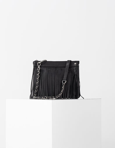 Damenledertasche The Reporter mit zwei Fächern, Schwarz - IKKS