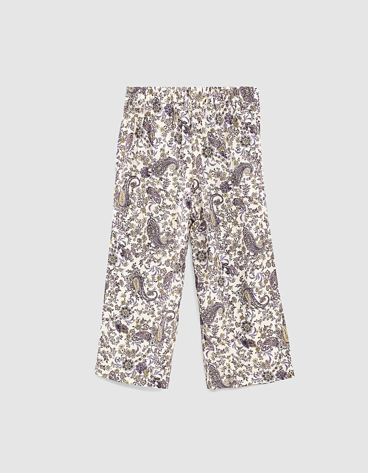 Wijde ecru broek Ecovero® kasjmierprint meisjes-3 Wijde ecru broek Ecovero® kasjmierprint meisjes-3