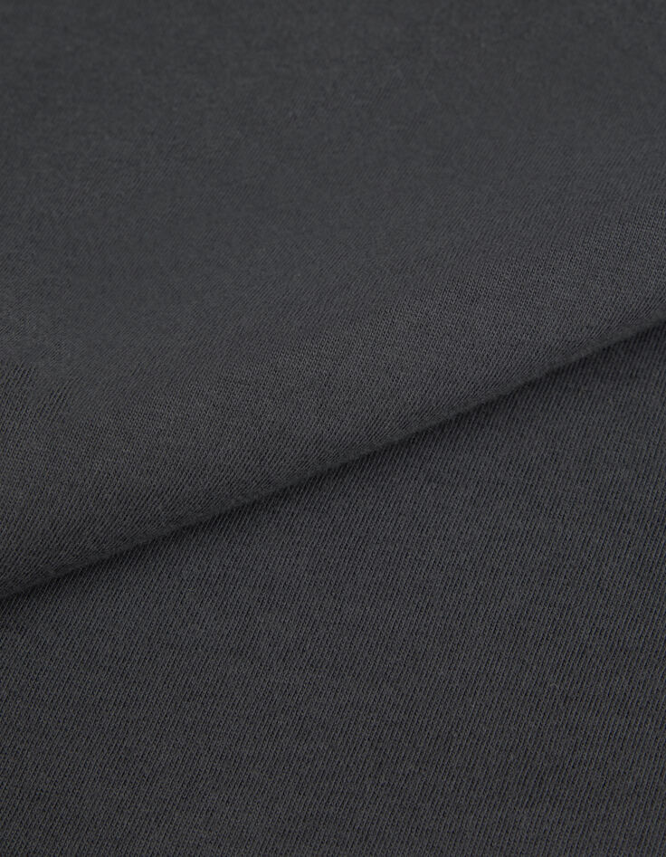 T-shirt gris &agrave; col rond et coupe loose pour femme-4