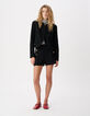 Veste carr&eacute;e noire effet tweed Femme-3