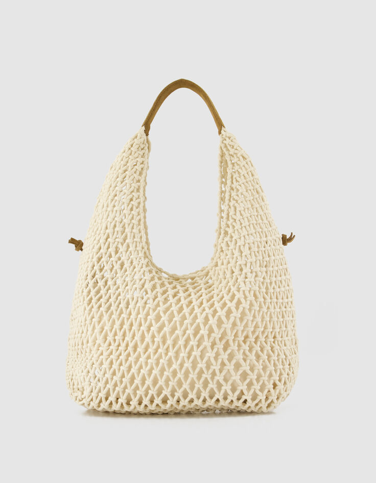 El bolso hobo de ganchillo beige Mujer-3