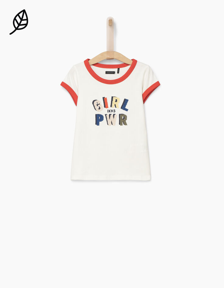 Camiseta blanco roto GIRL POWER niña-2