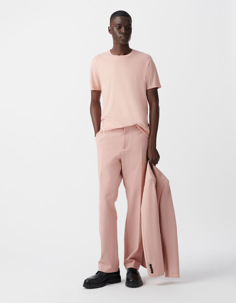 T-shirt rose col rond en coton modal Homme - IKKS