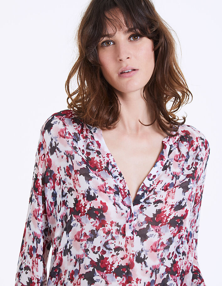 Women's watercolour print viscose voile blouse
