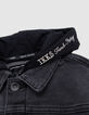 Veste en jean gris délavé capuche amovible garçon-2