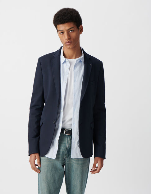 Marineblaue Herrenjacke mit abnehmbarem Besatz - IKKS