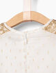 Girls’ off-white foil and gold sequins dress-5