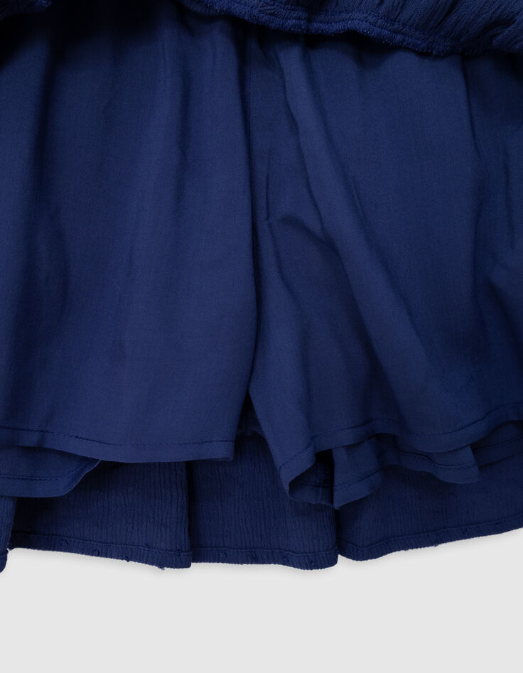 Falda azul volantes jacquard plumetis niña-6
