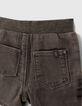 Baby boys’ grey denim elasticated waist Bermuda shorts-5