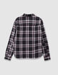 Chemise carreaux grise capuche amovible garçon-9