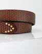 Ceinture en cuir camel détails cloutés femme-3