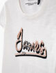 Tee-shirt blanc cassé avec sequins réversibles fille-5