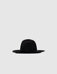 Women’s black felted wool hat with braid surround-1