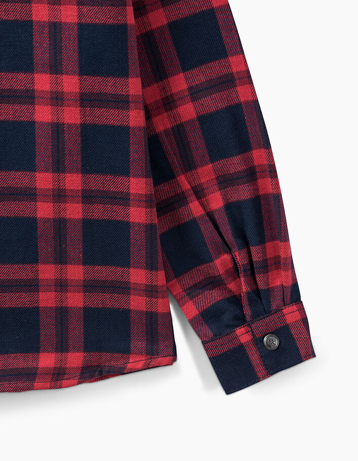 Boys’ navy and red checked shirt - IKKS