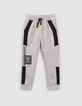 Graue Jungenjogginghose mit Details und Reflektoren-1