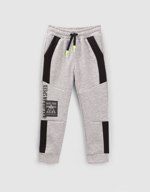 Grijze jogging, zwarte en reflecterende details jongens