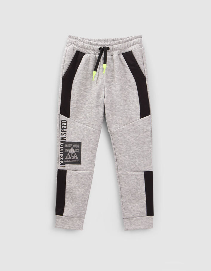 Graue Jungenjogginghose mit Details und Reflektoren-1