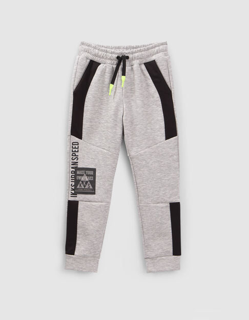 Boys’ grey joggers with black and reflective details