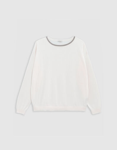 Jersey cuello joya de punto crudo para mujer - IKKS