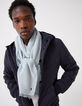 Men’s aqua scarf with fine stripes-4