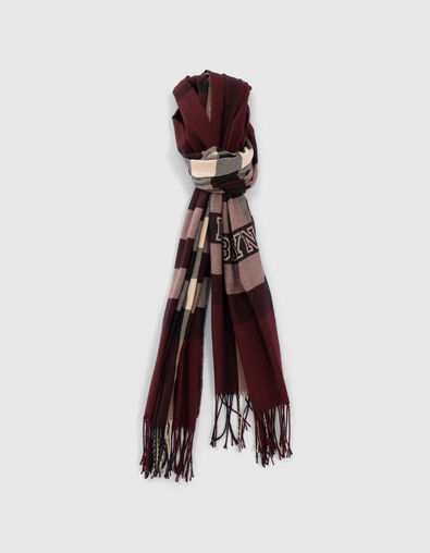 Men&rsquo;s burgundy check scarf - IKKS