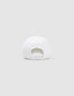 White cap with tone-on-tone embroidery for girl-7