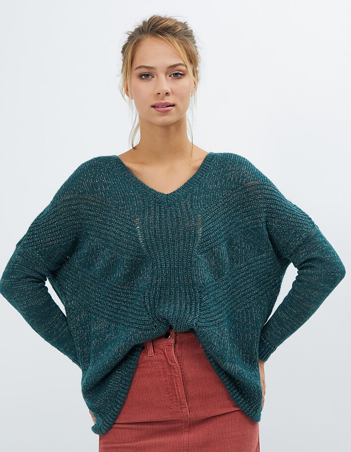 I.Code pinegreen mohair mix cape-sweater - I.CODE