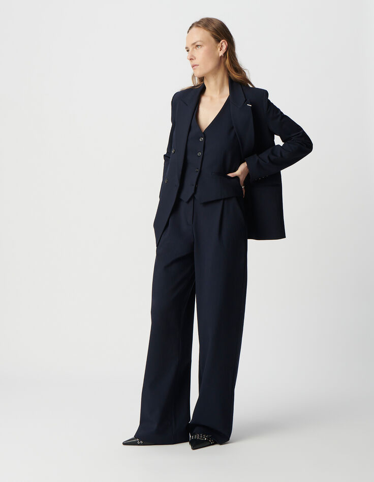Marine blazer large fit milanotricot Dames-5
