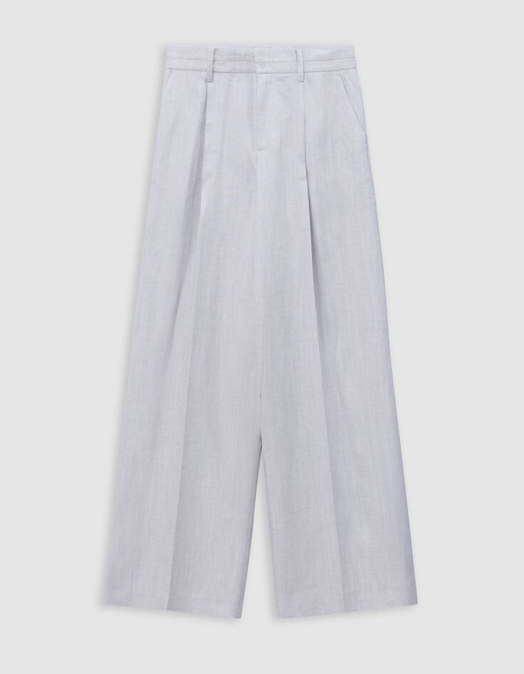 Pantalón de traje gris con lentejuelas para mujer-6