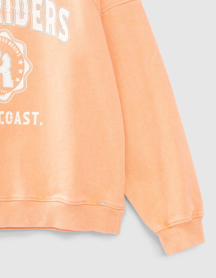Korallenrotes Mädchensweatshirt mit Vintage-Motiv - IKKS