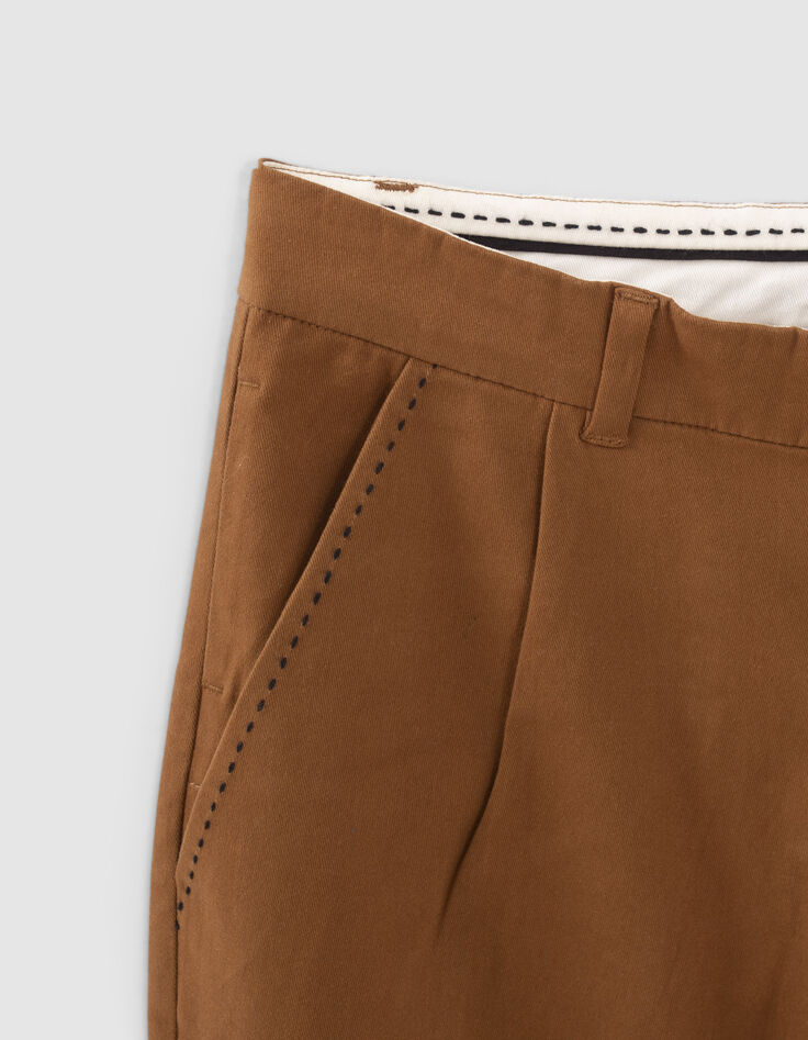 Pantalon CHINO camel garçon-4