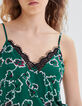 Groene top lingeriestijl maxi bloemenprint Dames-4