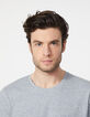 Men's grey blue marl T-shirt-4