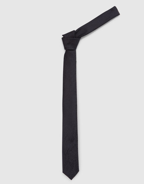 Cravate noire 100% soie  Homme - IKKS