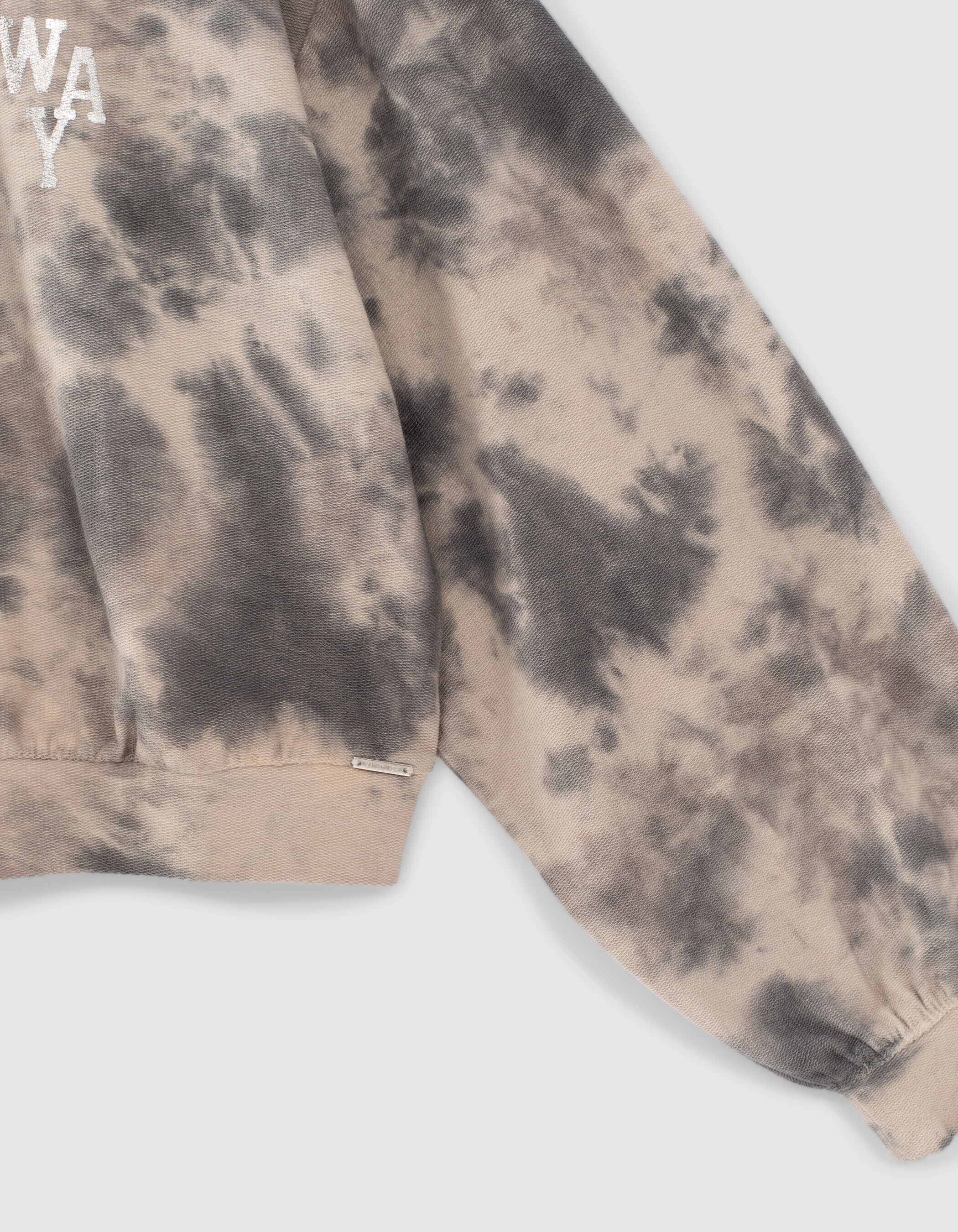 Girls black and white tie dye cropped sweatshirt