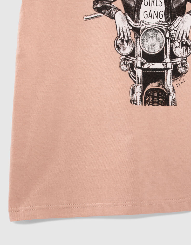 Camiseta rosa tigre motorista niña-4
