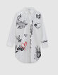 Vestido camisero blanco oversize maxi diseños Mujer-6